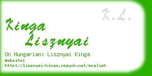 kinga lisznyai business card